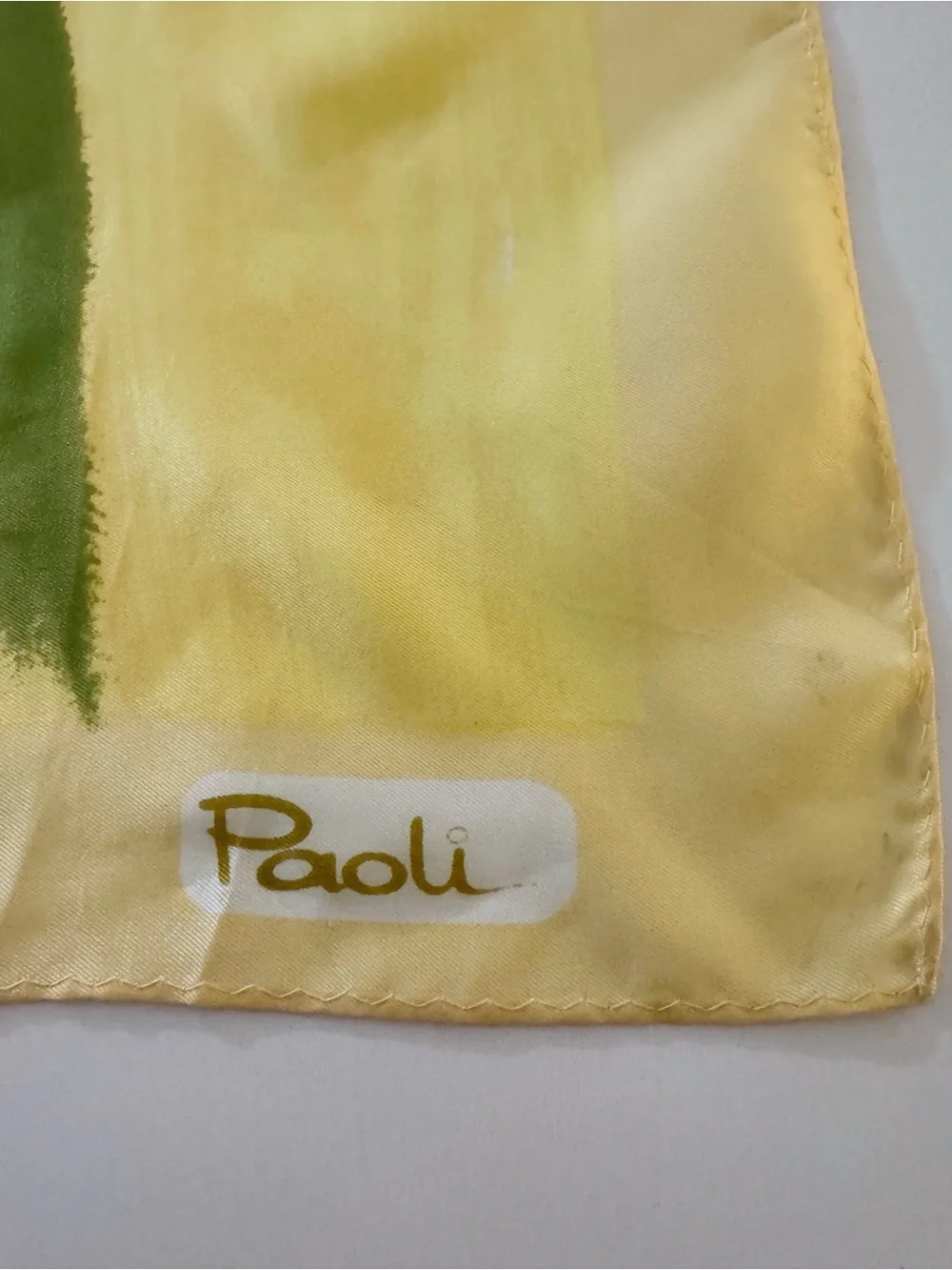 Vintage 1960s/70s Paoli Square Scarf Abstract Paint Stroke Mod Design
